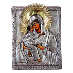 Св. Богородица с нимб - посребрена