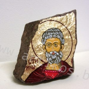 painted icon on stone