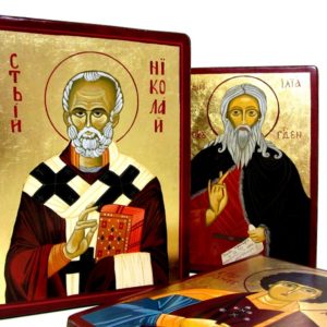 Icons on wood