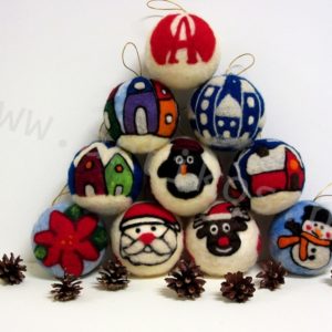 christmas needle felted balls