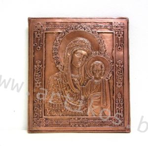 Virgin Mary icon copper Kazan