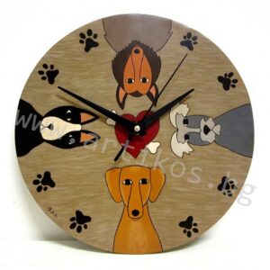 clock with dogs