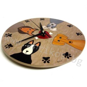 wooden painted clock