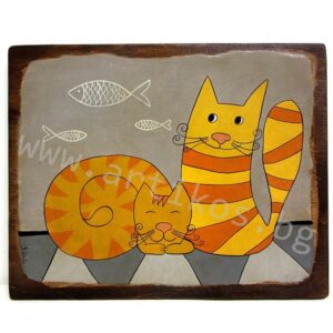 naive art cats
